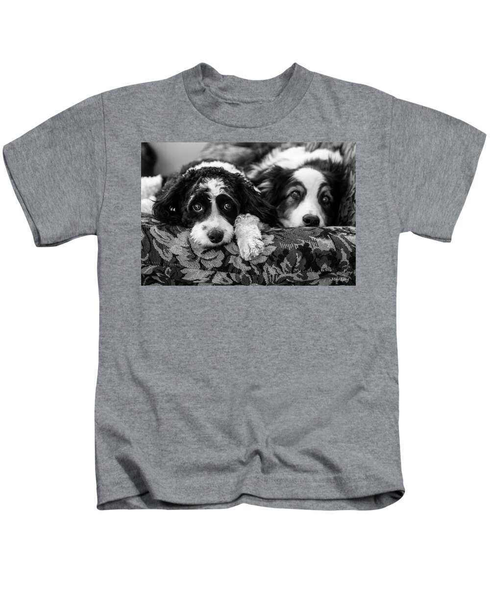 Dogs Kids T-Shirt featuring the photograph Couch Potatoes by Mike Long