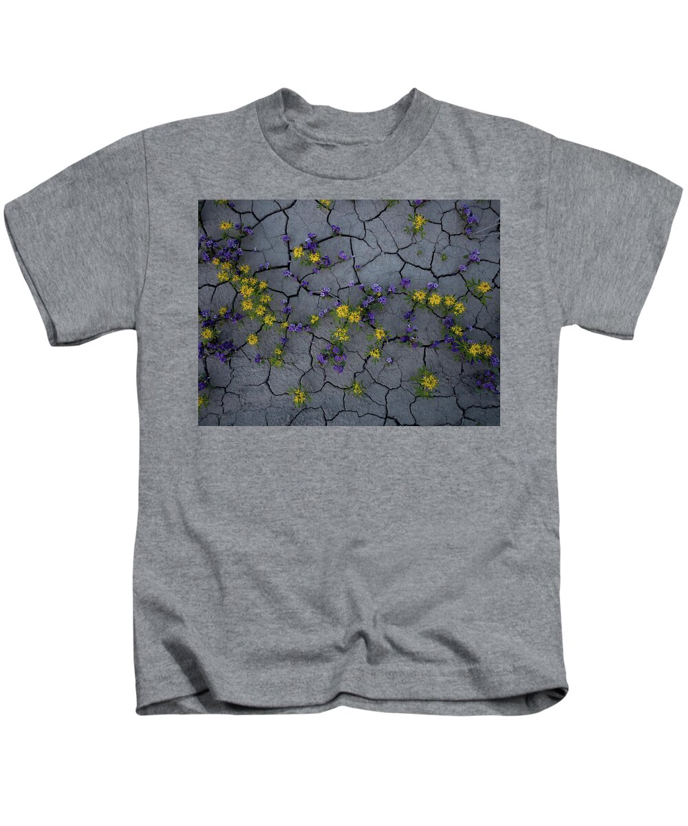 Utah Kids T-Shirt featuring the photograph Cracked Blossoms by Emily Dickey