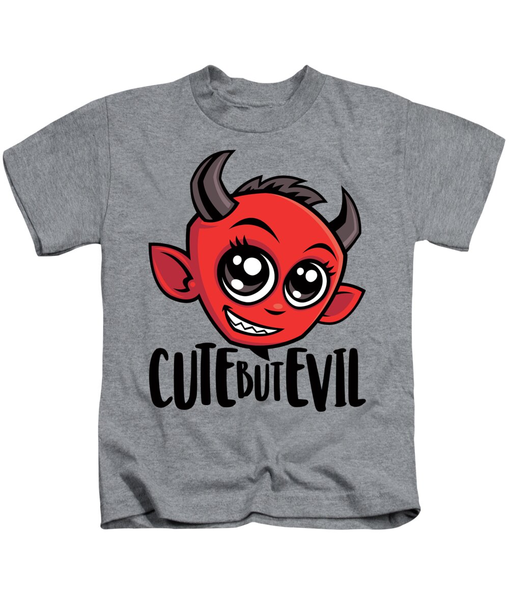 Devil Kids T-Shirt featuring the digital art Cute But Evil by John Schwegel