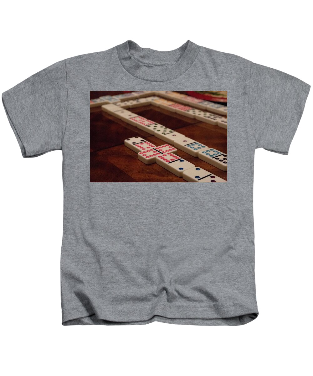 Domino Kids T-Shirt featuring the photograph Domino Fun by Laura Smith