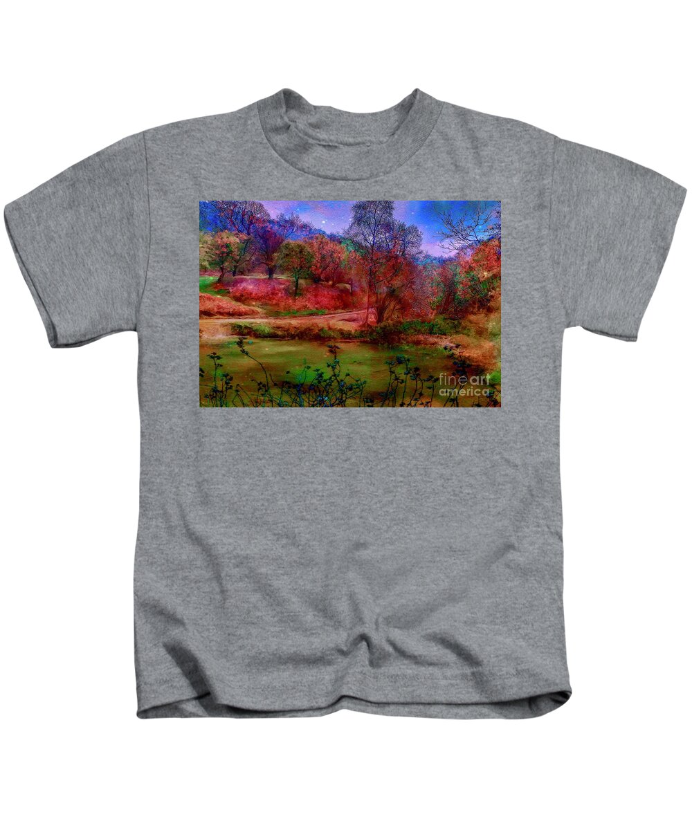 Esoteric Landscape Kids T-Shirt featuring the mixed media Esoteric Landscape by Laurie's Intuitive