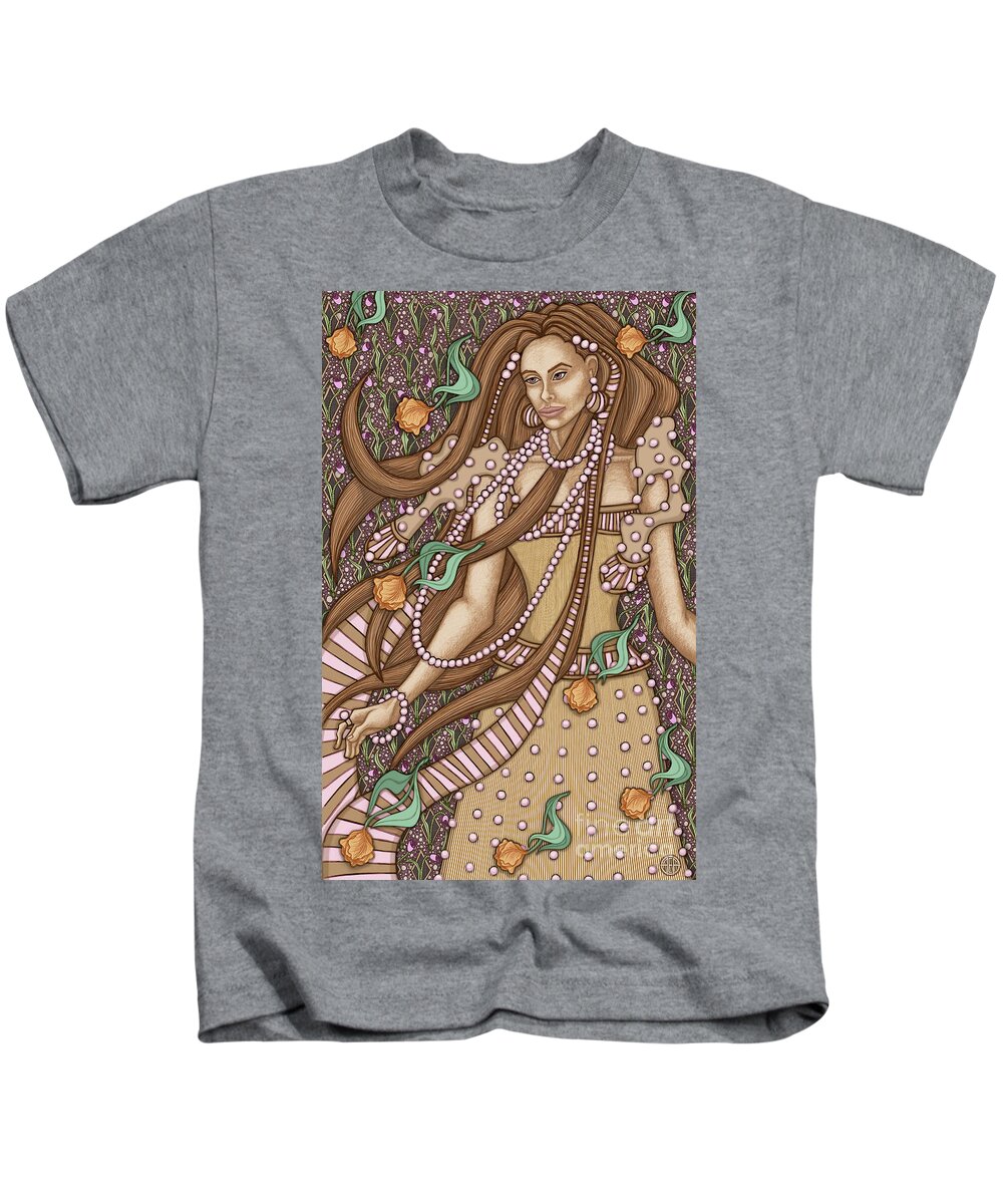 Portrait Kids T-Shirt featuring the mixed media Exalted Beauty Reyna 2019 by Amy E Fraser
