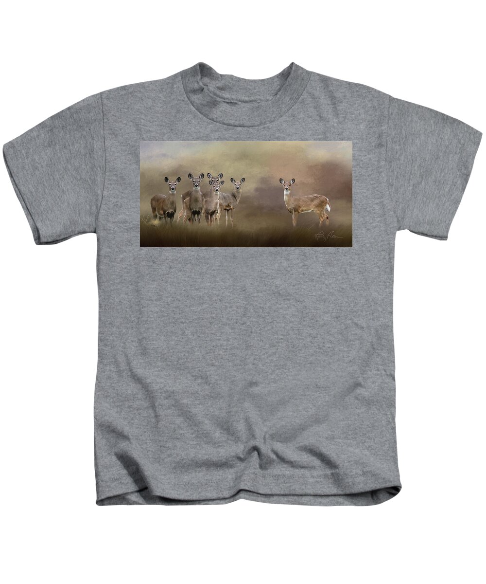 Deer Kids T-Shirt featuring the photograph Family Portrait by Randall Allen