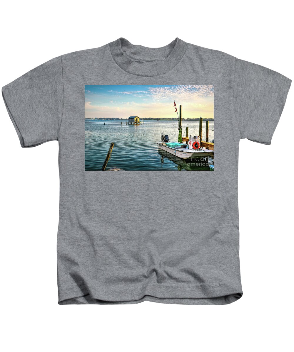 Fishing Village At Sunset Kids T-Shirt featuring the photograph Fishing Village At Sunset by Felix Lai