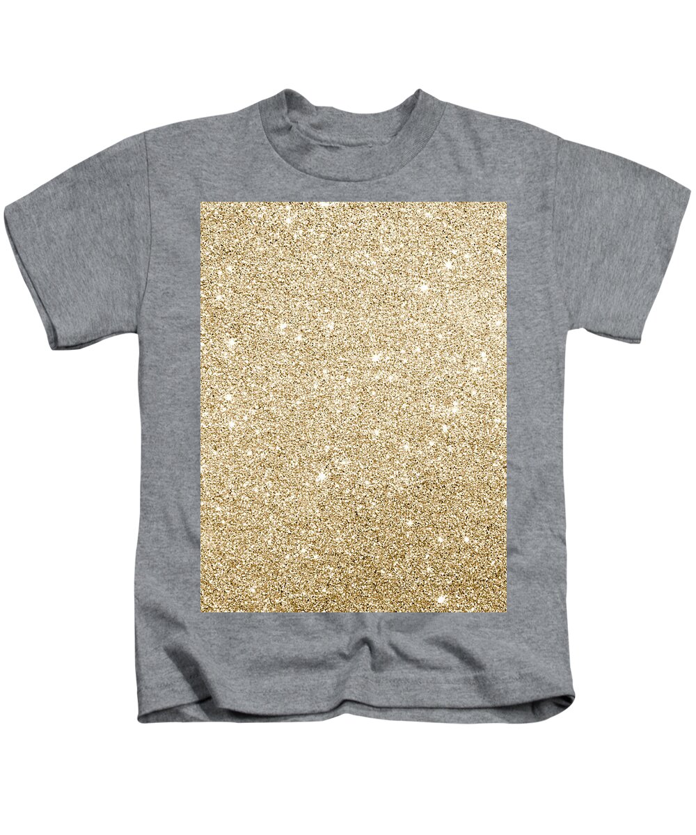 Cute Kids T-Shirt featuring the photograph Gold glitter by Top Wallpapers