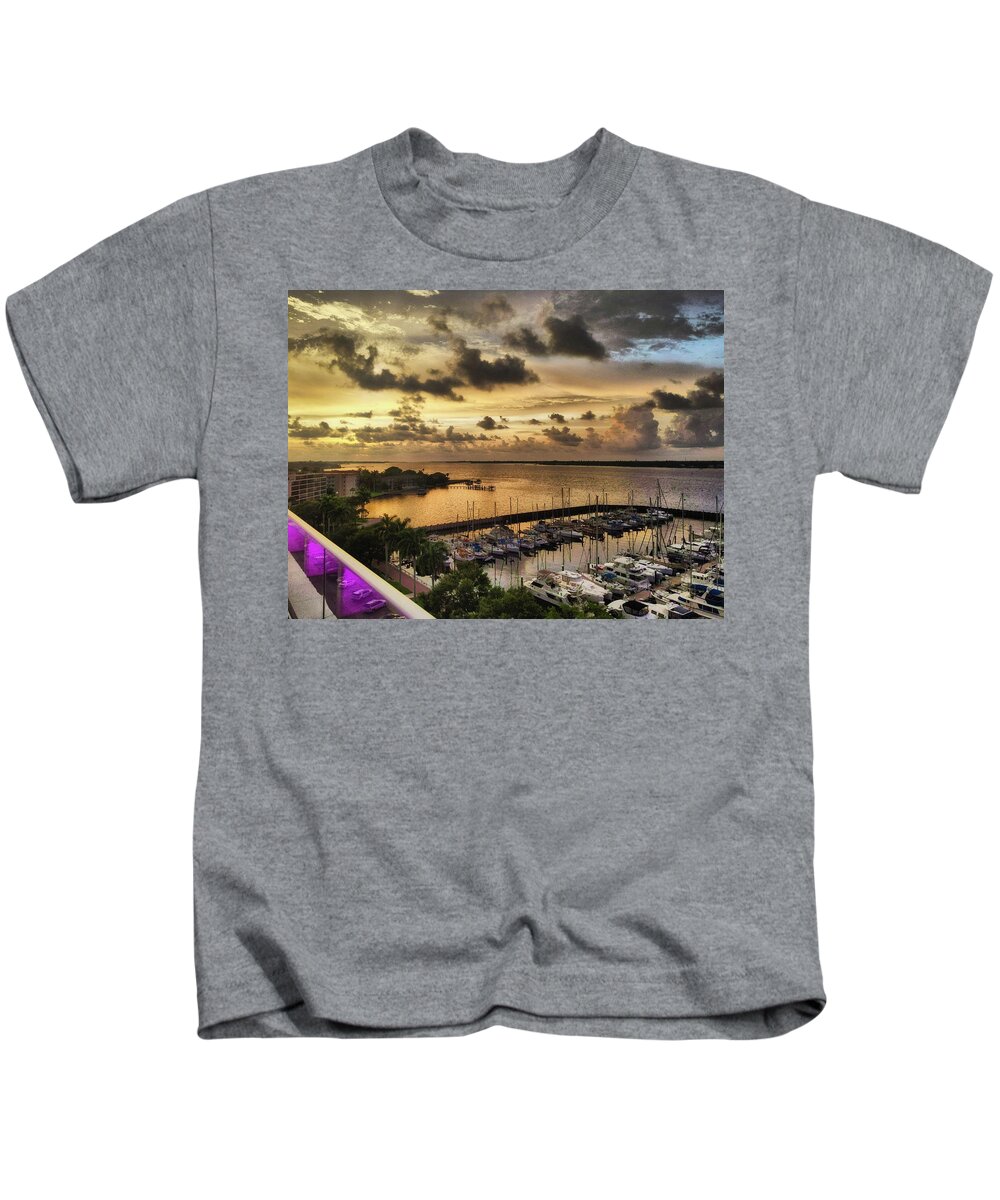 Water Kids T-Shirt featuring the photograph Golden Outlook by Portia Olaughlin