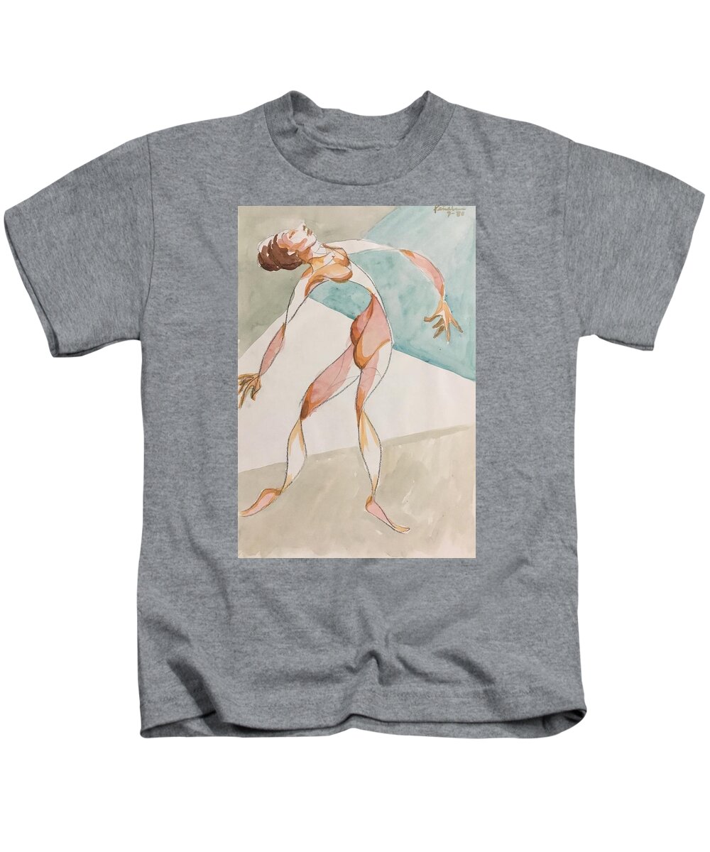 Ricardosart37 Kids T-Shirt featuring the painting Graceful Movement by Ricardo Penalver deceased
