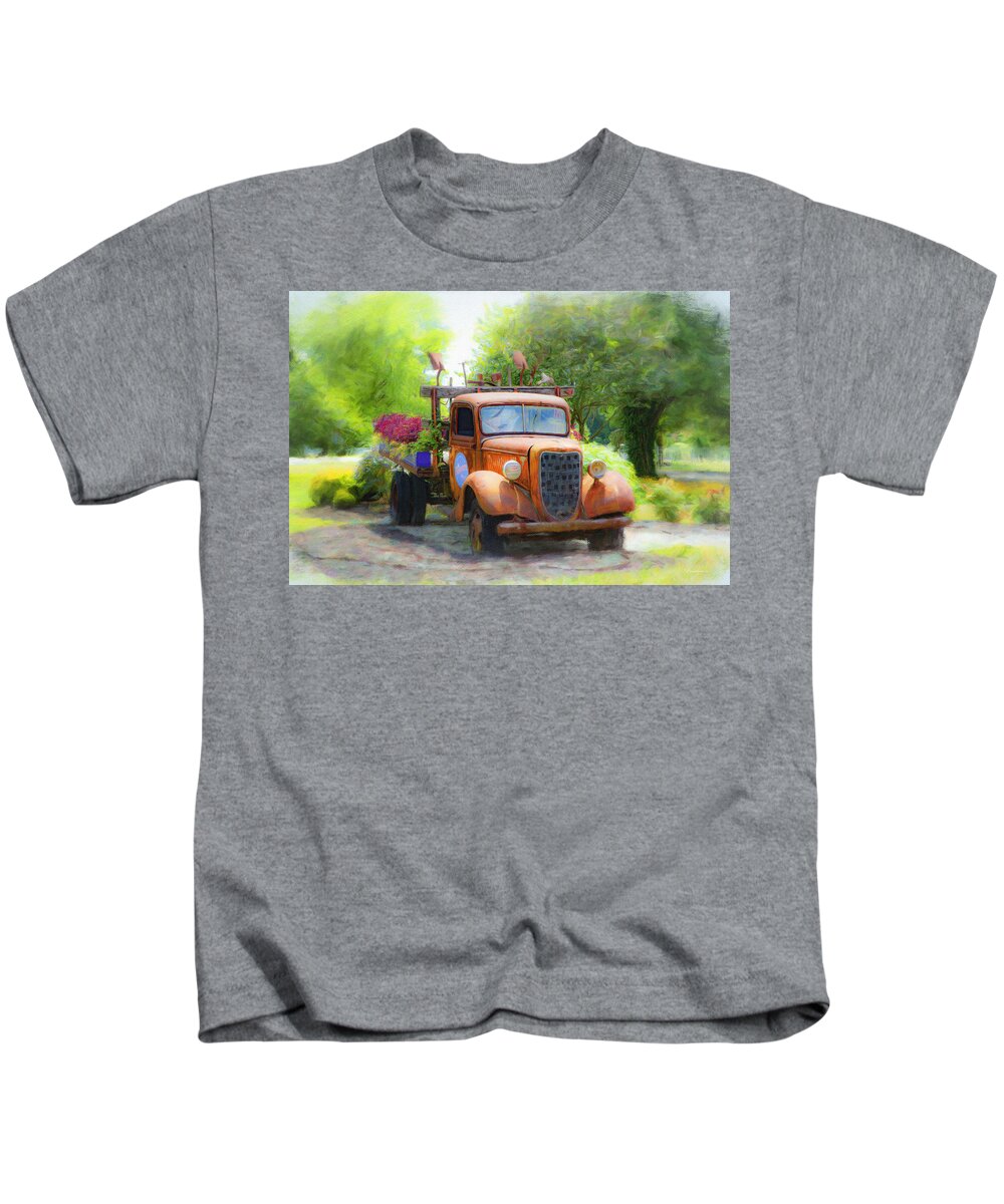Truck Kids T-Shirt featuring the photograph Grandmas Old Truck by Diane Lindon Coy