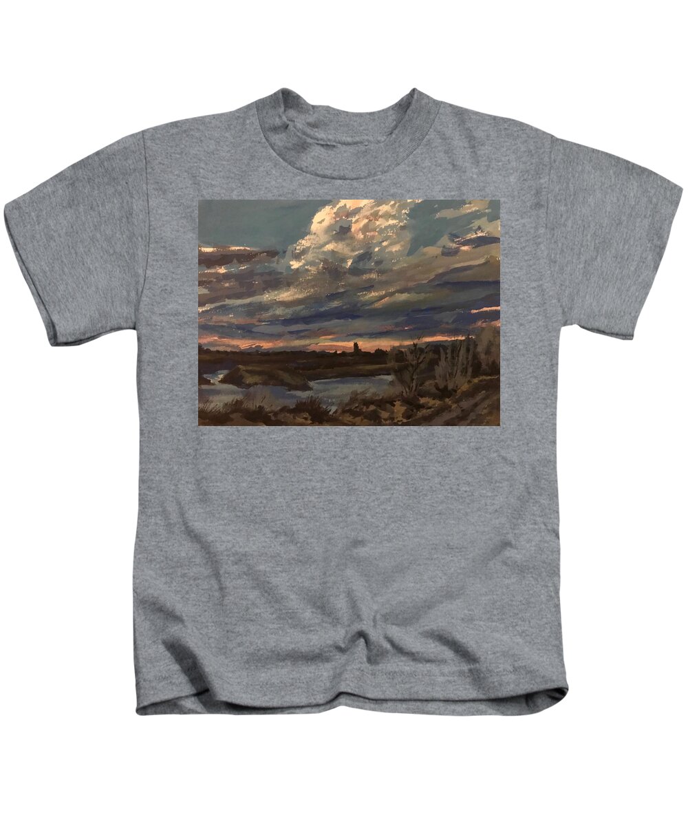 Clouds Kids T-Shirt featuring the painting Greenbelt Cloud study by Les Herman