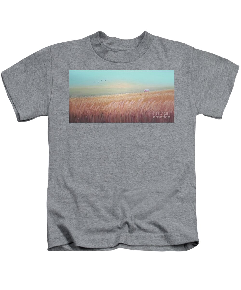 Harvest Kids T-Shirt featuring the painting Harvest Time by Yoonhee Ko