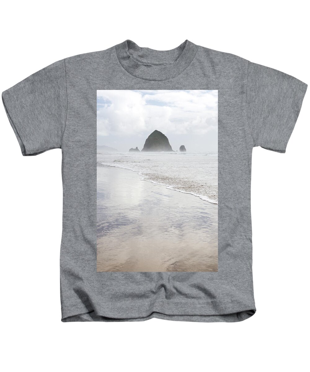 Haystack Rock Kids T-Shirt featuring the photograph Haystack Rock by Tim Newton