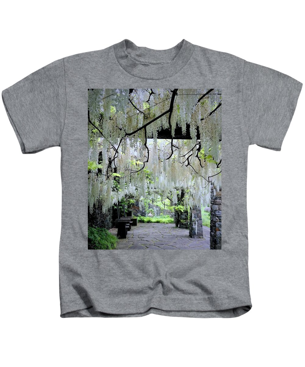 Spring Kids T-Shirt featuring the photograph Heavenly Wisteria by Alida M Haslett