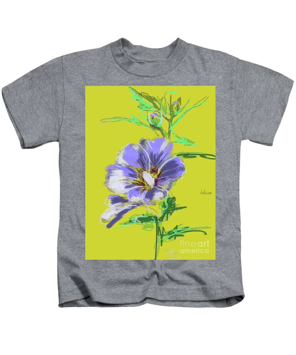 Lilac Kids T-Shirt featuring the painting Hibiscus Lilac by Go Van Kampen