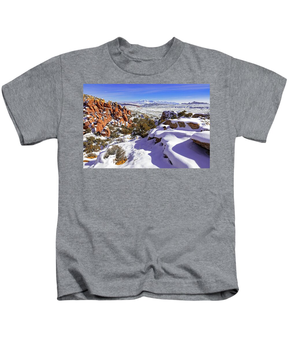 Utah Kids T-Shirt featuring the photograph High Desert Winter by Jack Bell