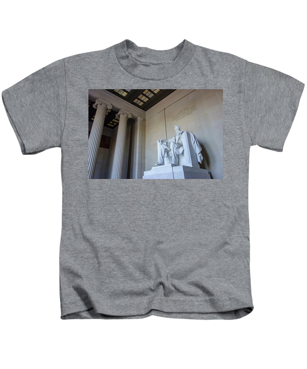 16th President Kids T-Shirt featuring the photograph HIs Truth Marches On by Todd Bannor