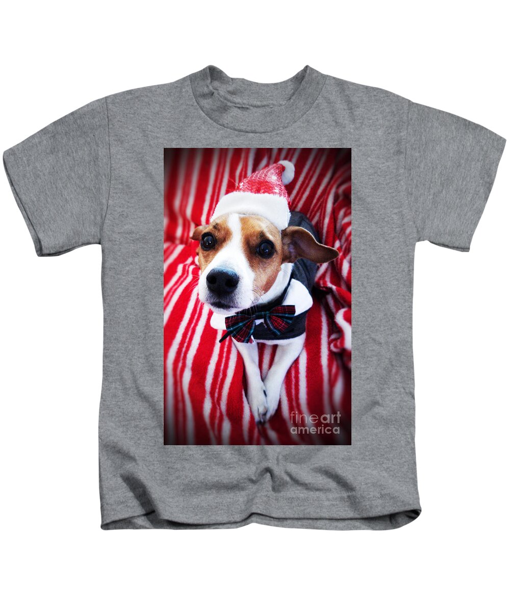 Puppy Kids T-Shirt featuring the photograph Holiday Jack by Mary Capriole