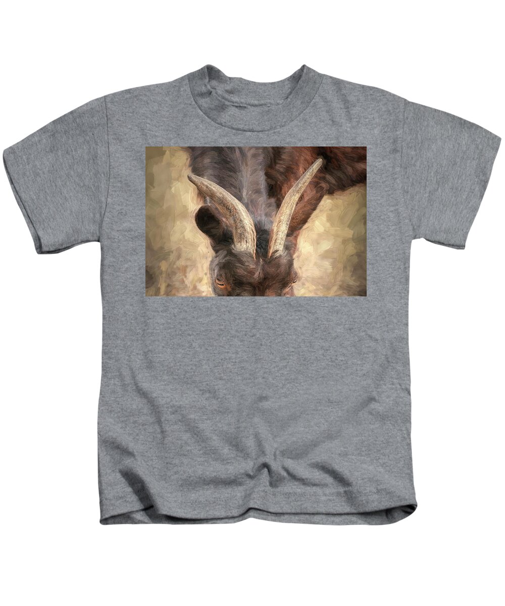 Ram Kids T-Shirt featuring the photograph Horns by Pete Rems