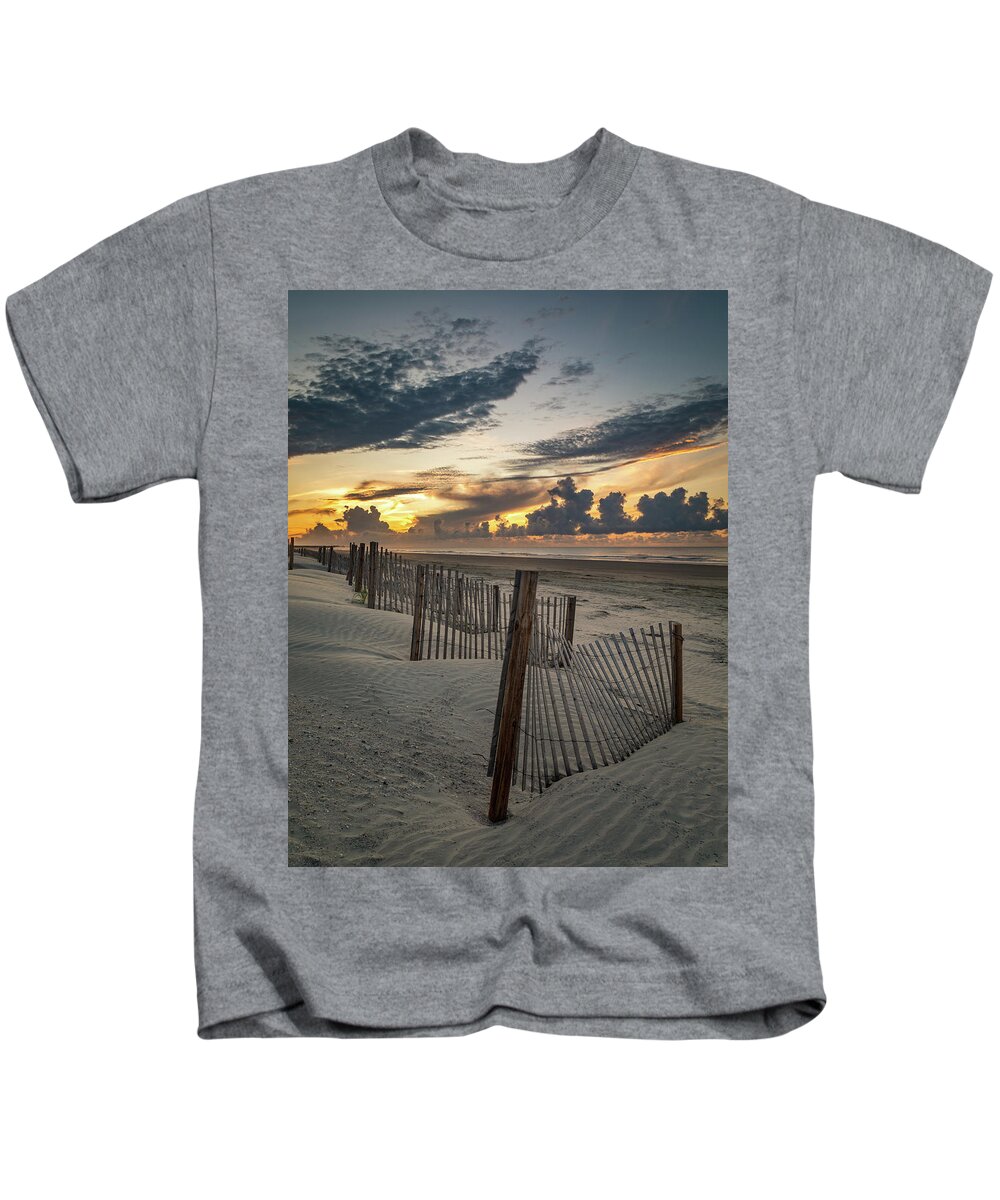Isle Of Palms Kids T-Shirt featuring the photograph Isle of Palms Beach Dunes by Donnie Whitaker