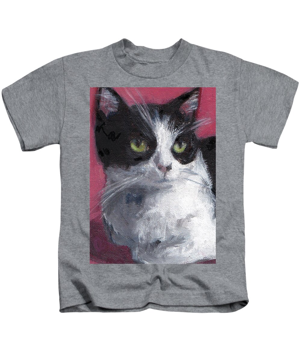 Cat Kids T-Shirt featuring the painting Jerry by Merle Keller