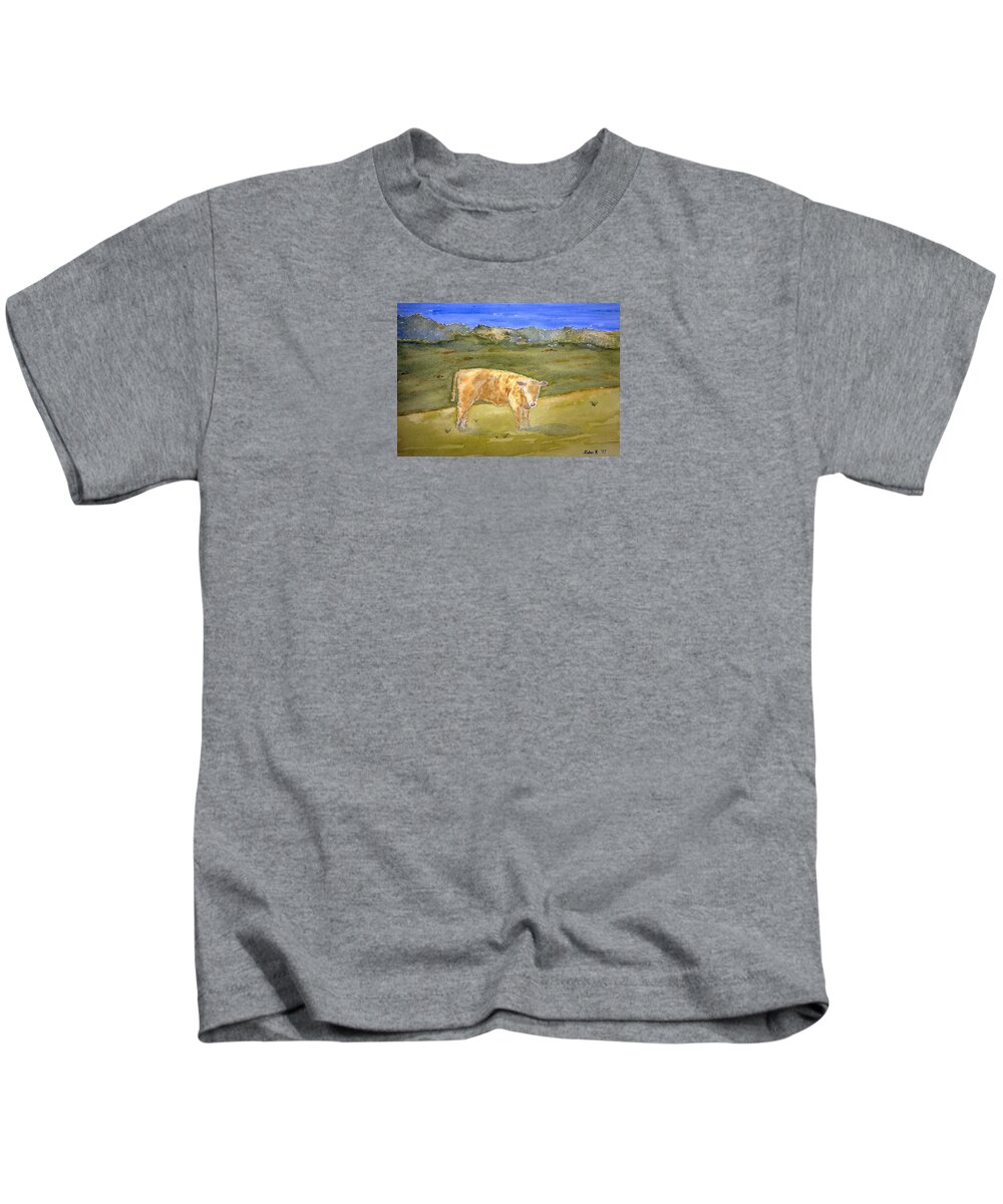 Watercolor Kids T-Shirt featuring the painting Jersey Lore by John Klobucher
