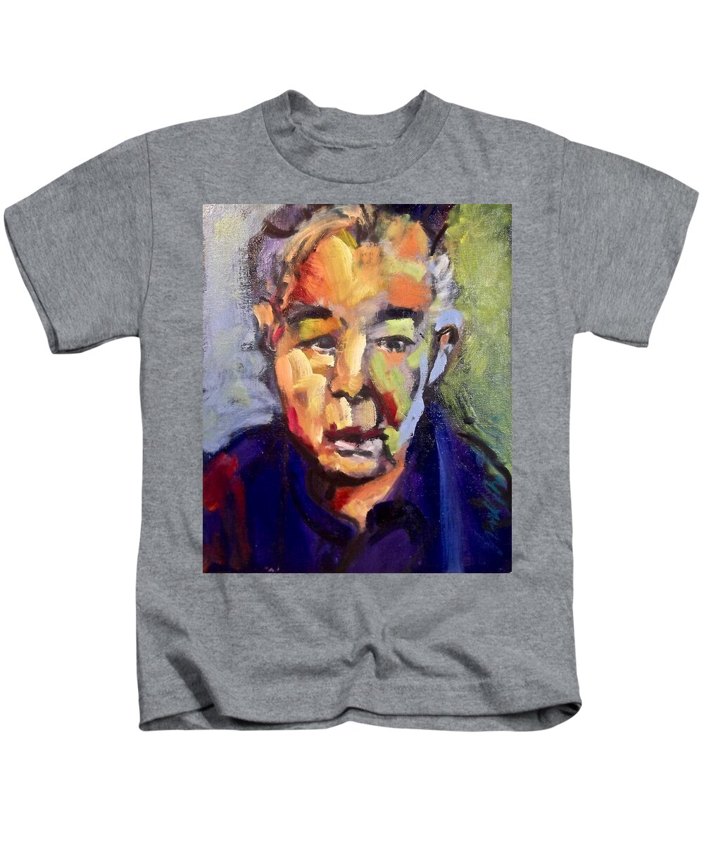 Painting Kids T-Shirt featuring the painting John Prine by Les Leffingwell
