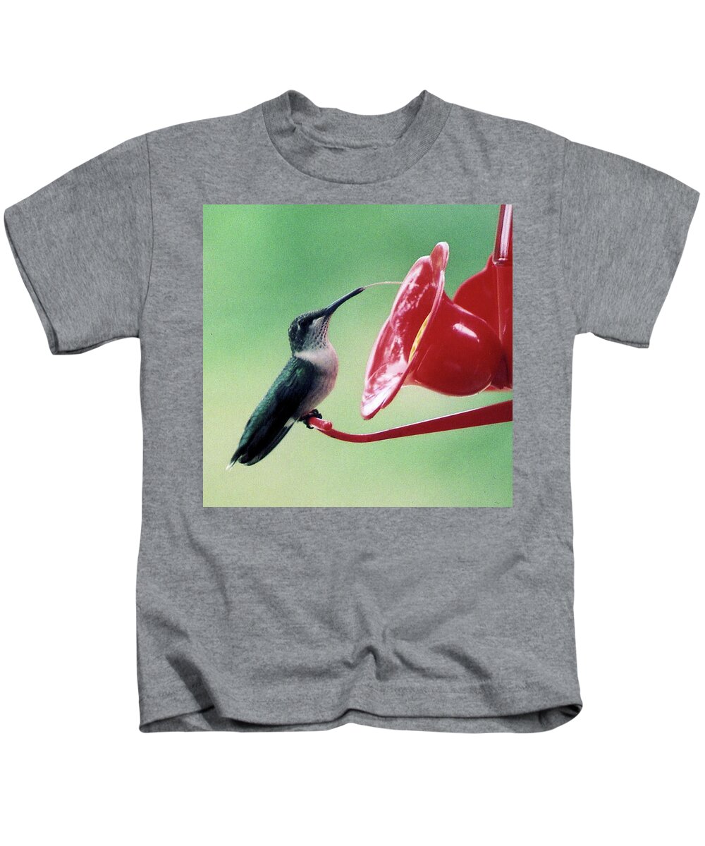 Birds Kids T-Shirt featuring the photograph Just a Taste by Karen Stansberry
