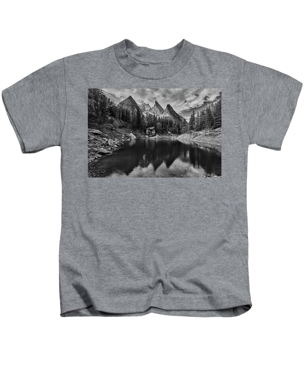 Lago Verde Kids T-Shirt featuring the photograph Lake in the Alps by Jon Glaser