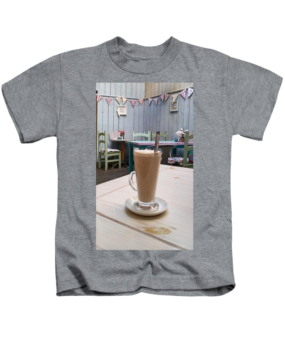 Latte Time Kids T-Shirt featuring the photograph Latte Time by Lachlan Main