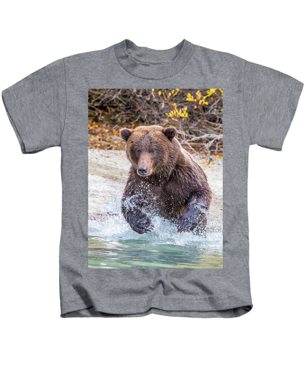 Alaska Kids T-Shirt featuring the photograph Last Splash by Kevin Dietrich