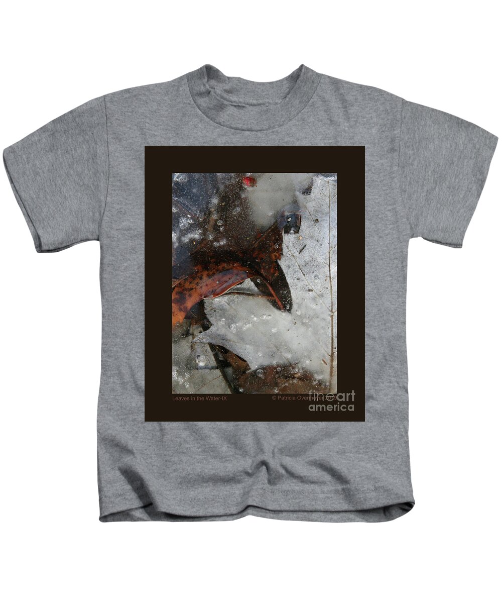 Leaf Kids T-Shirt featuring the photograph Leaves in the Water-IX by Patricia Overmoyer