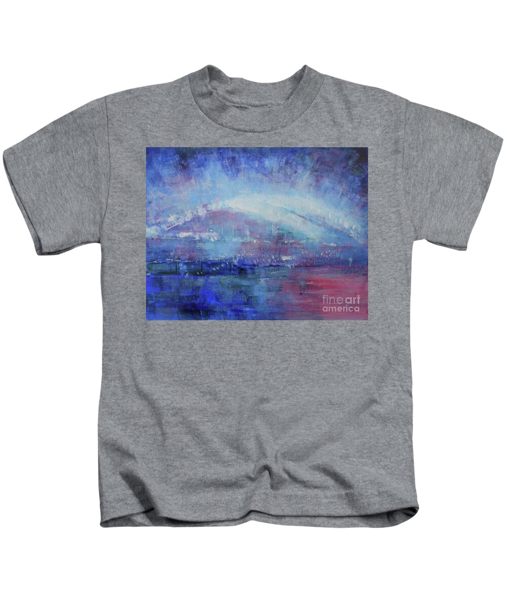 Abstract Kids T-Shirt featuring the painting Let The Party Begin by Jane See