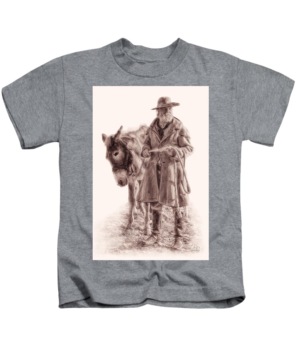 'mountain Man Kids T-Shirt featuring the photograph Lloyd and Emma by Debra Boucher