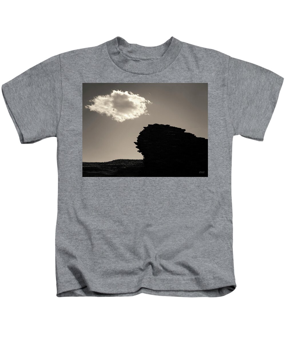 New Mexico Kids T-Shirt featuring the photograph Lone Cloud III Toned by David Gordon