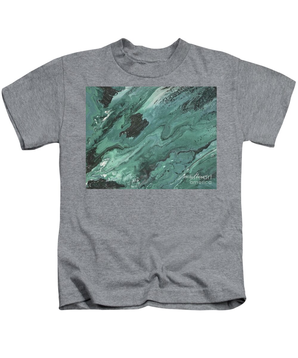 Abstract Kids T-Shirt featuring the painting Long Voyage by Monica Elena