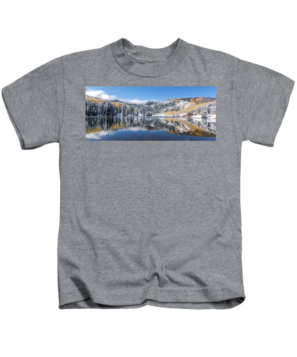 Lower Cataract Lake Kids T-Shirt featuring the photograph Lower Cataract Lake Special Order Pano by Stephen Johnson