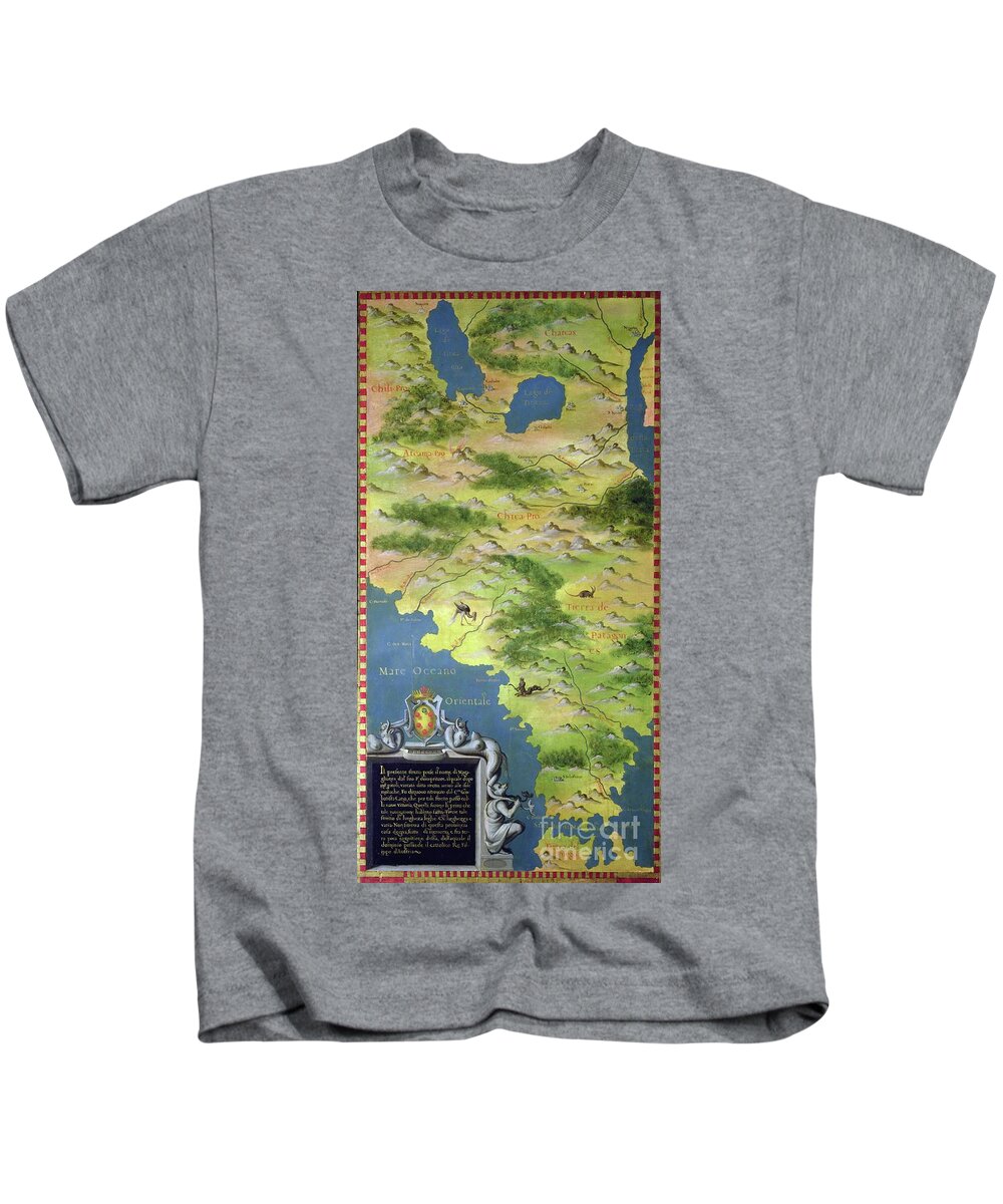Map Of The Strait Of Magellan Kids T-Shirt by Stefano Buonsignori