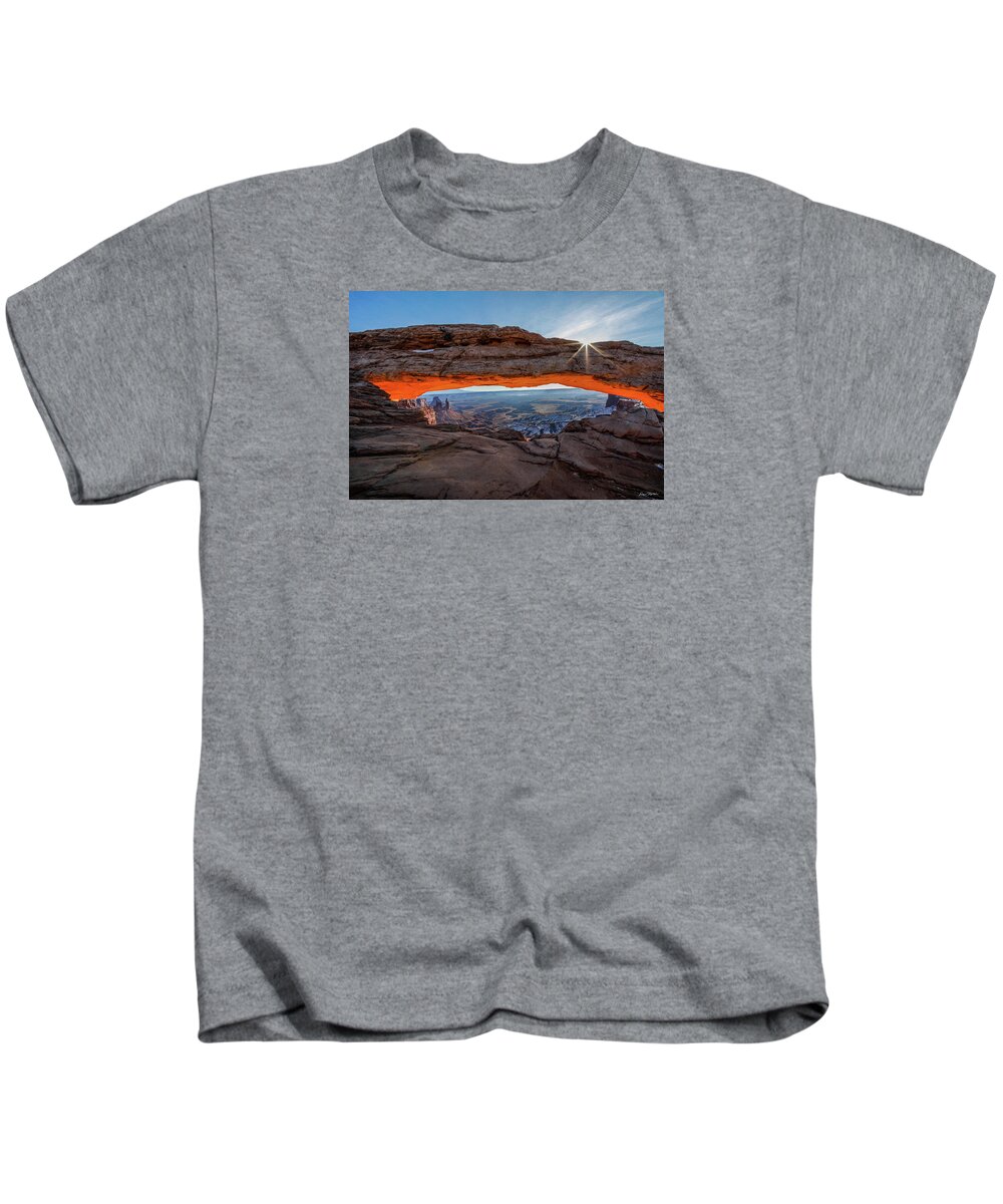 Mesa Arch Kids T-Shirt featuring the photograph Mesa Arch Sunrise 2017 by Dan Norris