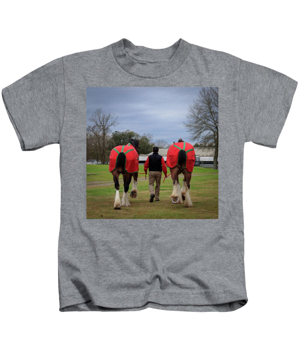 Horse Kids T-Shirt featuring the photograph Morning Stroll by JASawyer Imaging