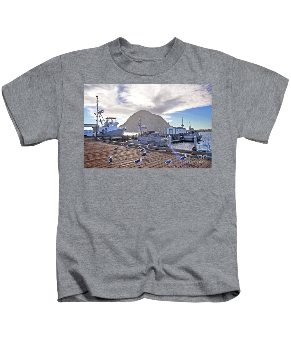 Morro Bay Harbor Kids T-Shirt featuring the photograph Morro Bay Harbor by Michael Rock
