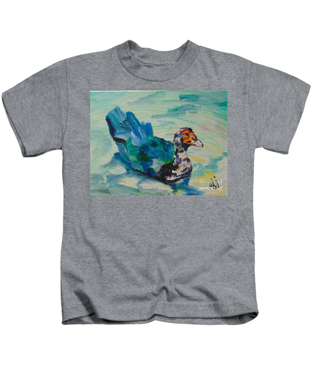 Muscovy Kids T-Shirt featuring the painting Muscovy by Saundra Johnson
