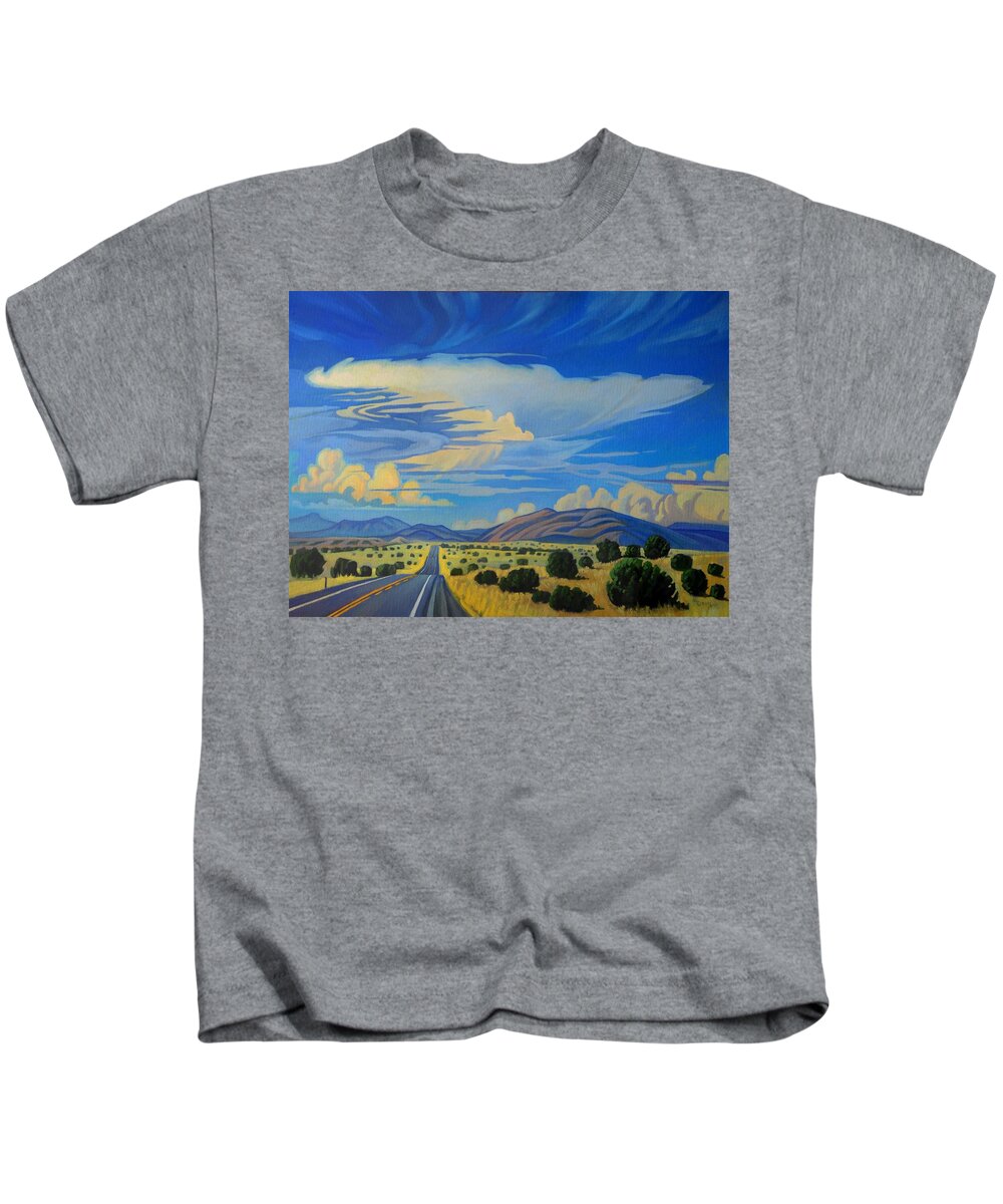 Colorful Kids T-Shirt featuring the painting New Mexico Cloud Patterns by Art West