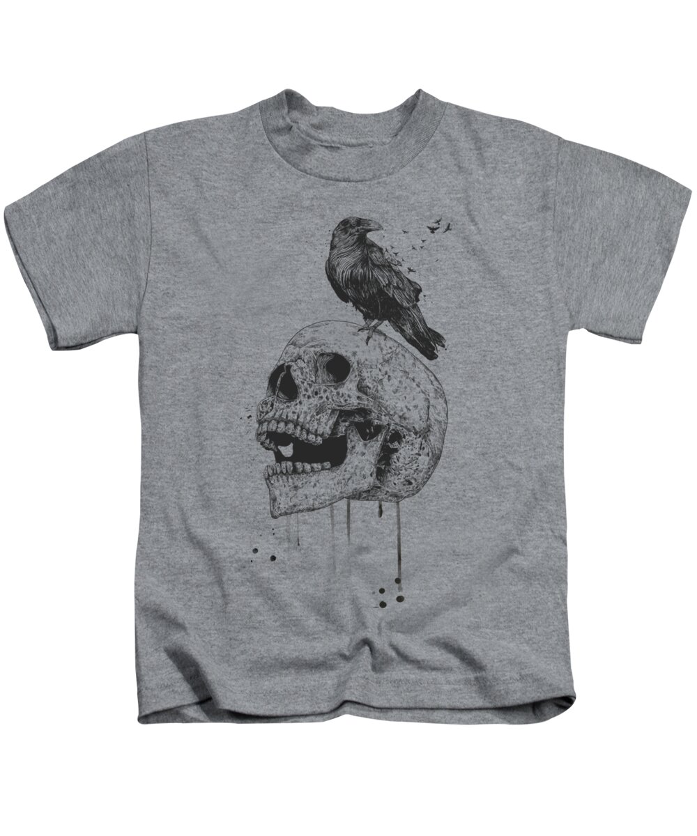 Skull Kids T-Shirt featuring the drawing New skull by Balazs Solti