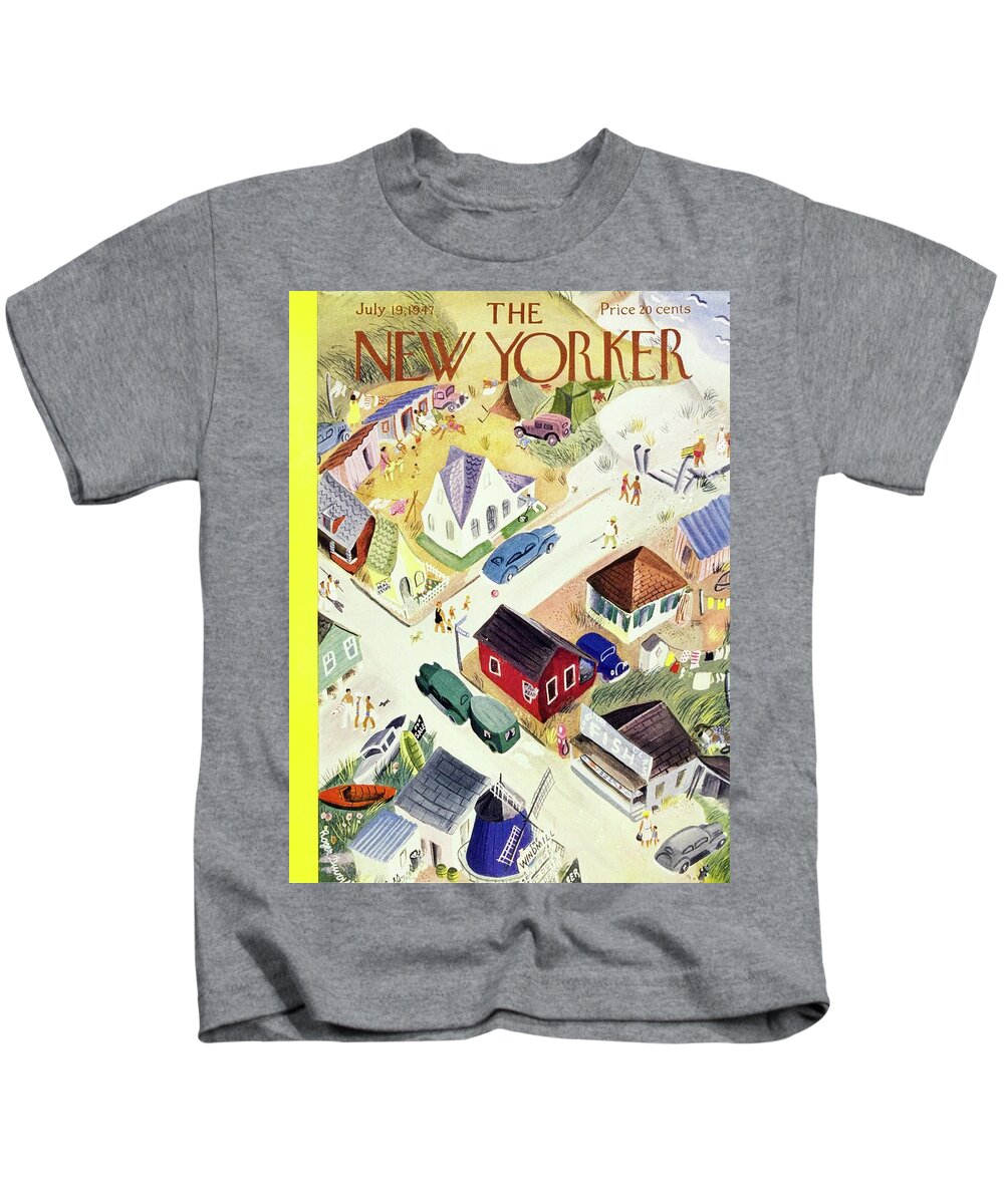 Illustration Kids T-Shirt featuring the painting New Yorker July 19th 1947 by Roger Duvoisin