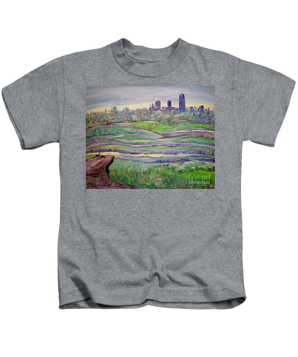 Winston Salem Kids T-Shirt featuring the painting North Carolina Life by Patty Donoghue