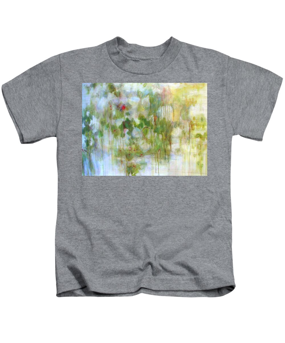 Green Kids T-Shirt featuring the painting Northwest Spring by Janet Zoya