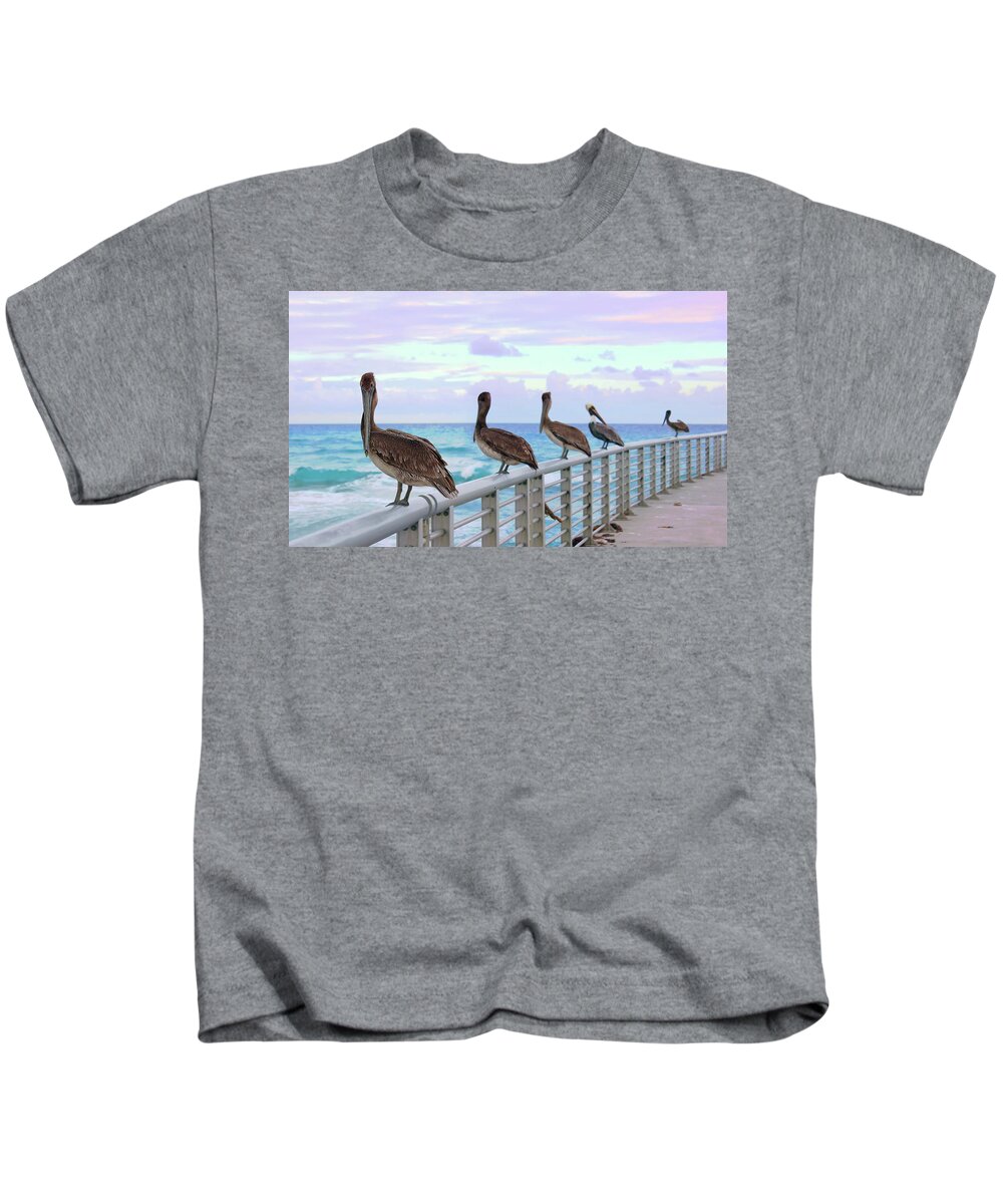 Pelican Kids T-Shirt featuring the photograph Ocean Watching by Iryna Goodall