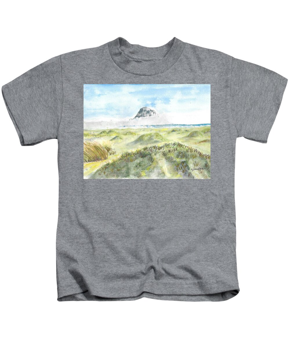 Oregon Kids T-Shirt featuring the painting Oregon Coast by Claudette Carlton