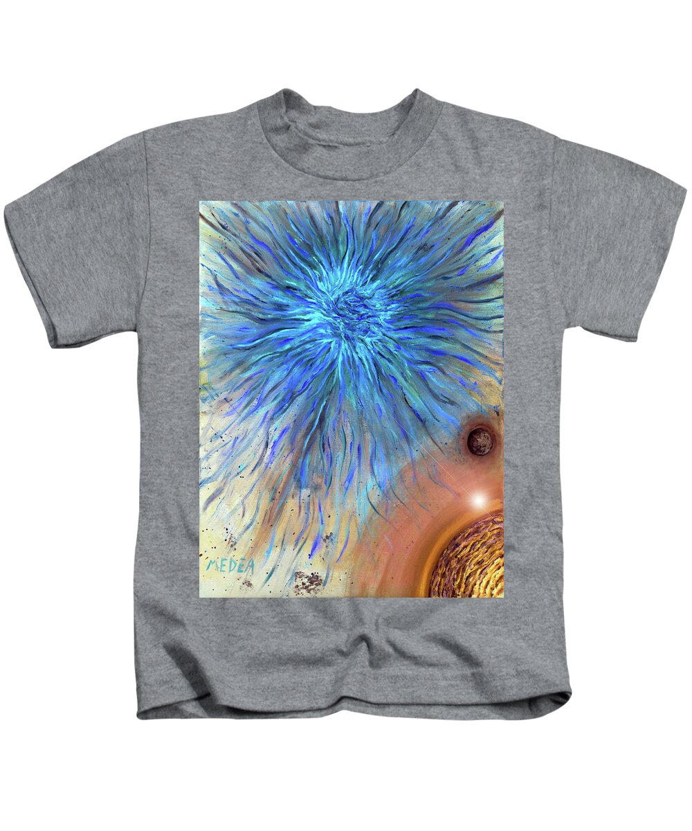 Universe Space Parallel Inverted Kids T-Shirt featuring the painting Parallel by Medea Ioseliani