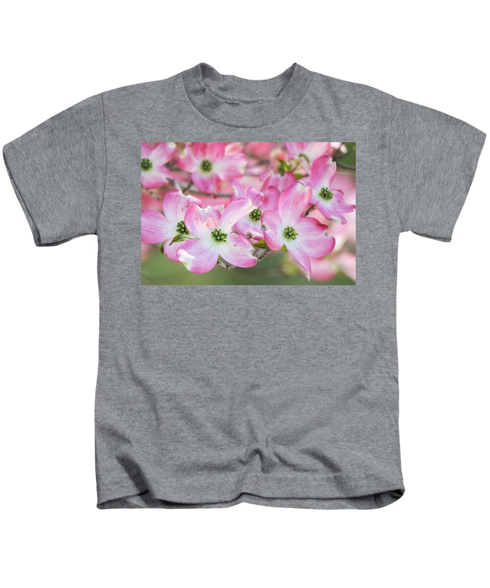 Pink Kids T-Shirt featuring the photograph Pink Dogwood Beauty by Mary Ann Artz