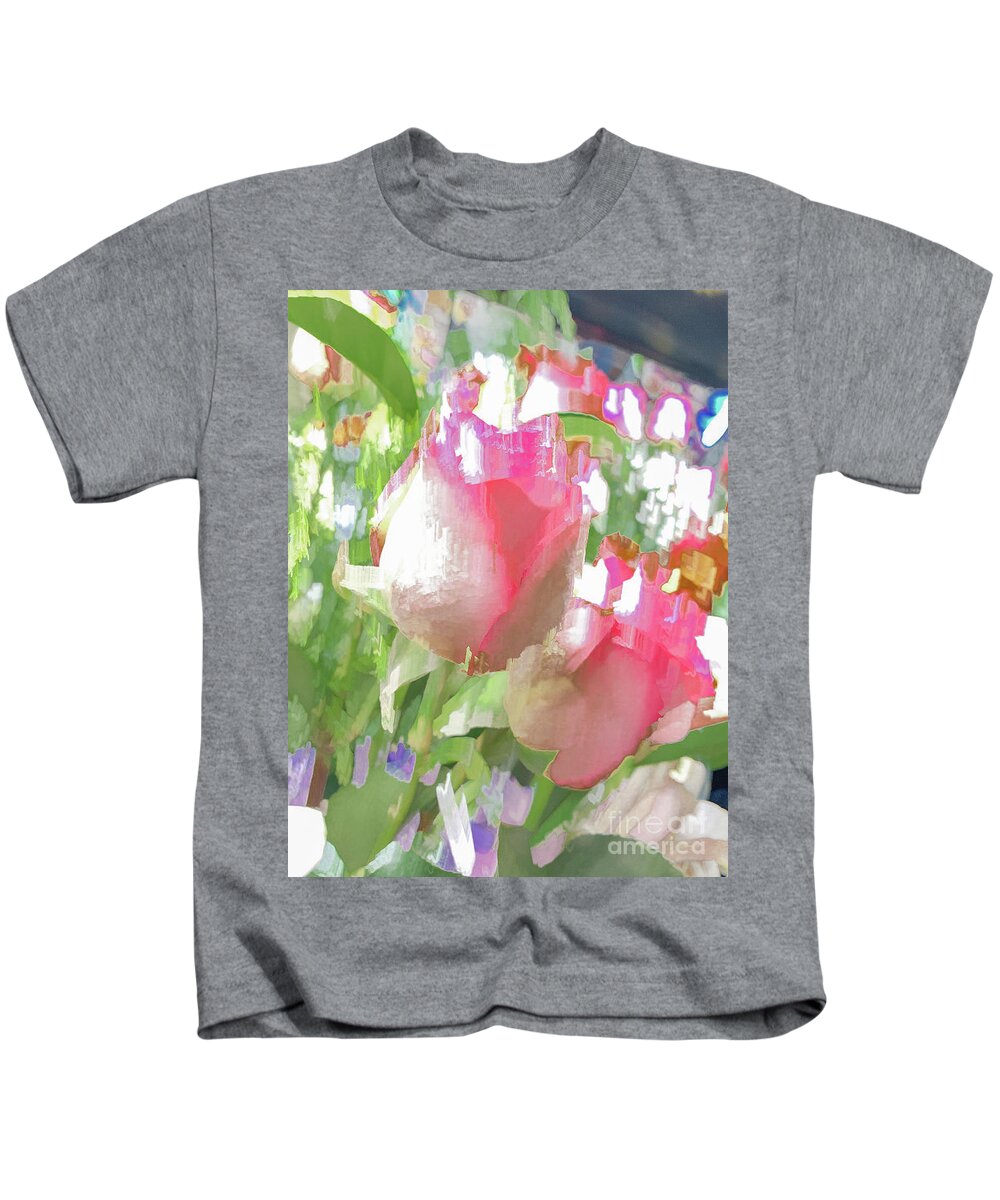 Abstract Kids T-Shirt featuring the photograph Pink rose blur abstract by Phillip Rubino